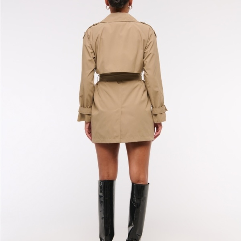 Abercrombie & Fitch Mid-Length Trench Coat Sz M - Picture 3 of 9